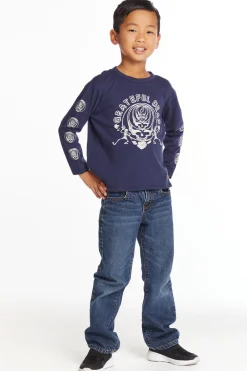 New Chaser Brand Grateful Dead Multi Steal Your Face Boys Long Sleeve Crew Neck Tee