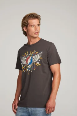 Flash Sale Chaser Brand Grateful Dead Skull & Wings Mens Tee
