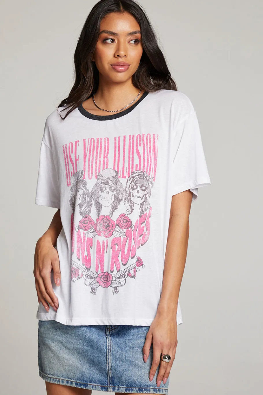 Cheap Chaser Brand Guns N' Roses Use Your Illusion Skull Tee
