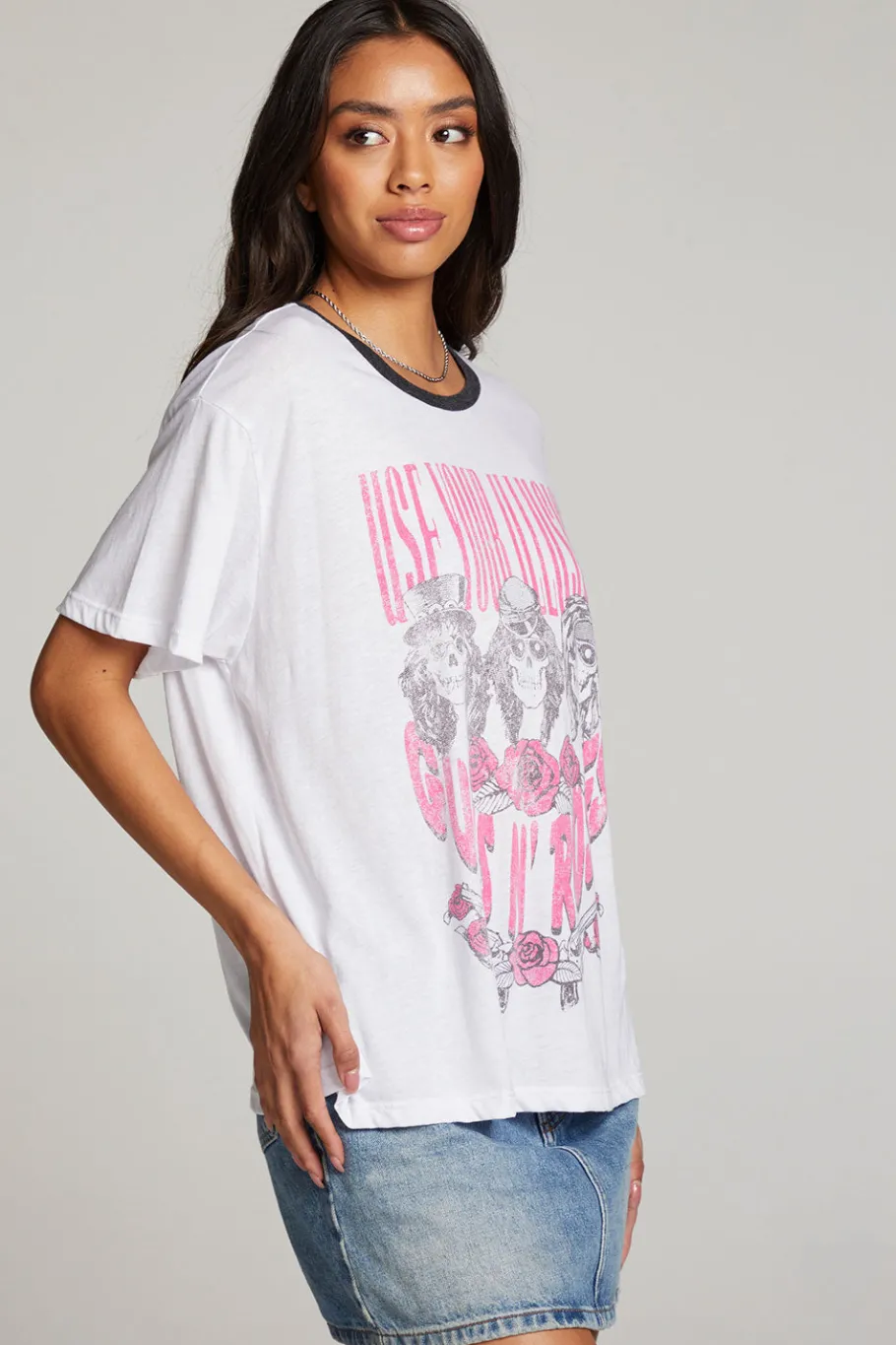 Cheap Chaser Brand Guns N' Roses Use Your Illusion Skull Tee