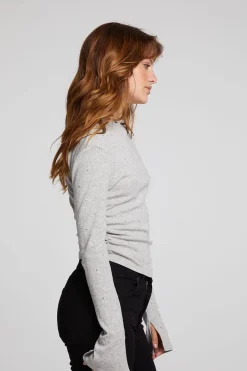 Best Sale Chaser Brand Hailey Heather Grey Long Sleeve