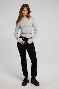 Best Sale Chaser Brand Hailey Heather Grey Long Sleeve