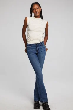 Discount Chaser Brand Haileyy White Cap Grey Tank Top
