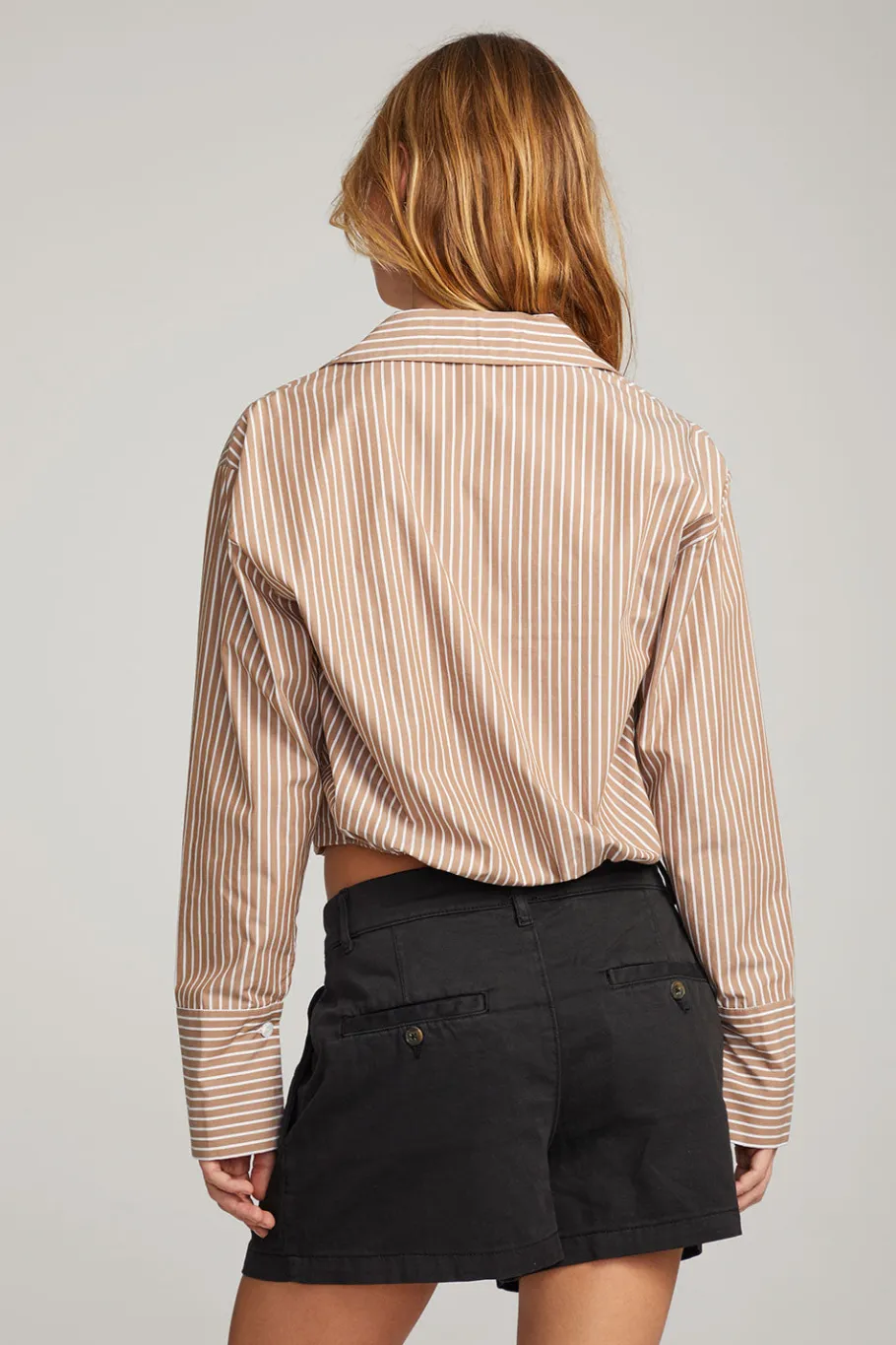 Fashion Chaser Brand Haley Whiskey Stripe Blouse
