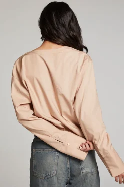 Clearance Chaser Brand Haleyy Warm Taupe Blouse