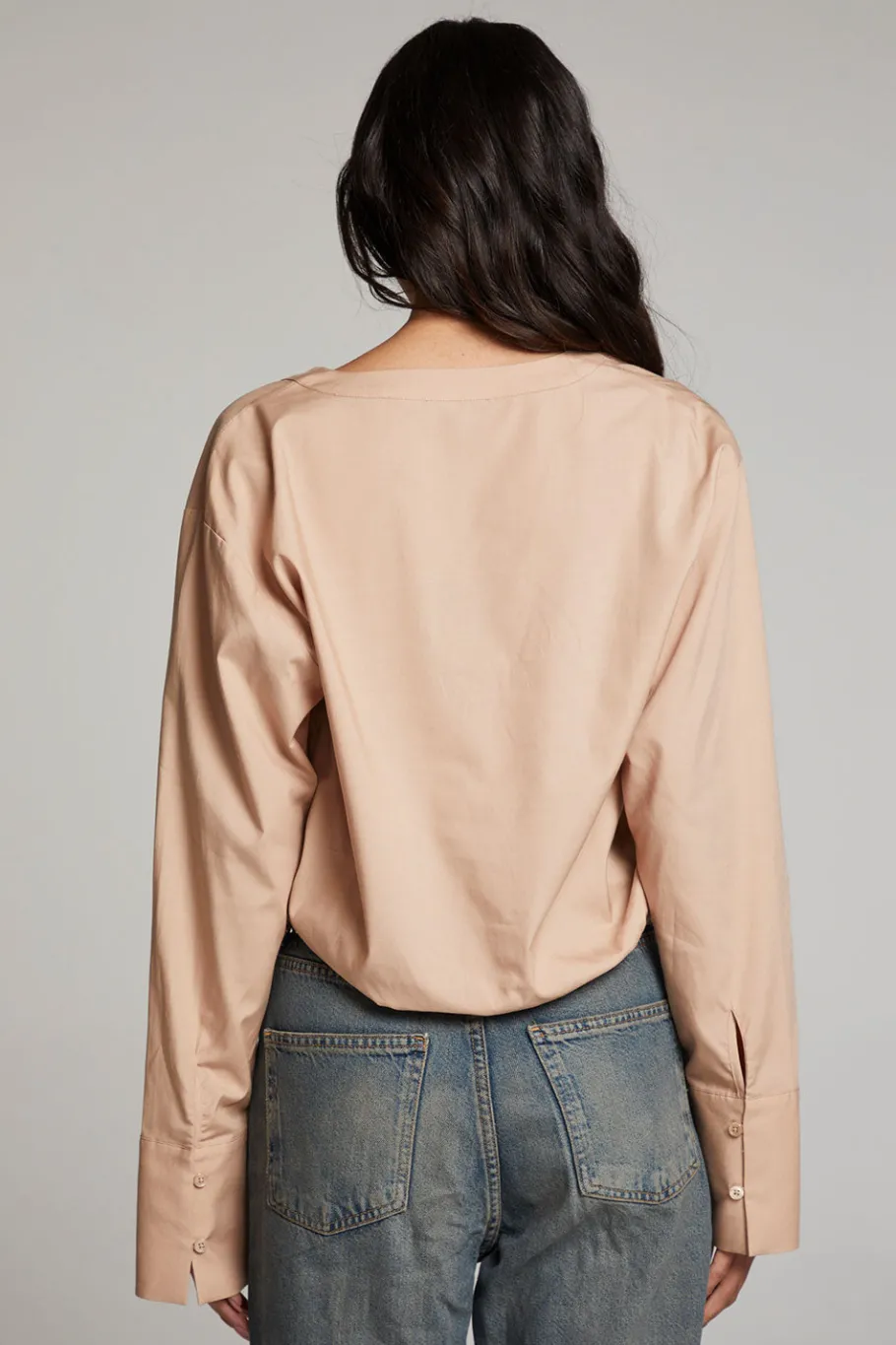 Clearance Chaser Brand Haleyy Warm Taupe Blouse