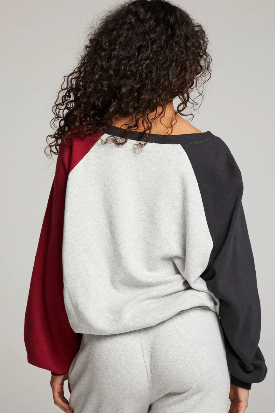 Cheap Chaser Brand Hannah Fire Color Block V Neck Pullover