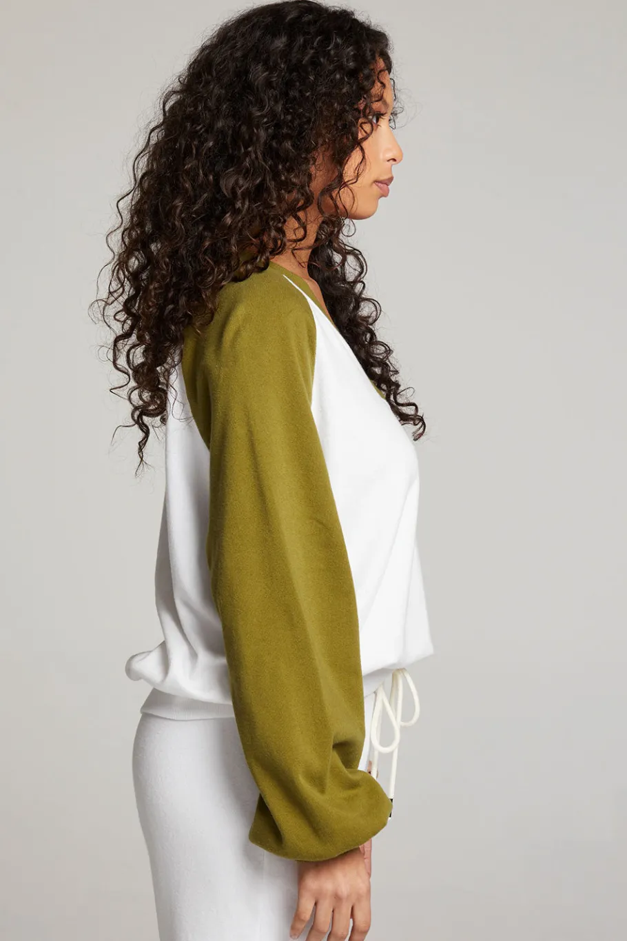 Clearance Chaser Brand Hannah Sand Color Block V Neck Pullover
