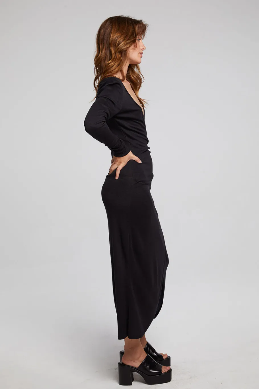 Clearance Chaser Brand Harmony Licorice Midi Dress