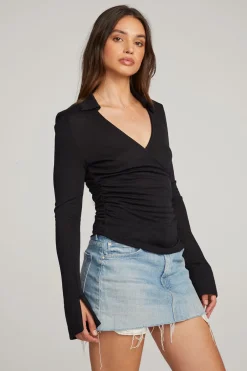 Cheap Chaser Brand Harper Licorice Long Sleeve