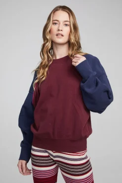 Online Chaser Brand Harvard Wine Red And Mood Indigo Pullover