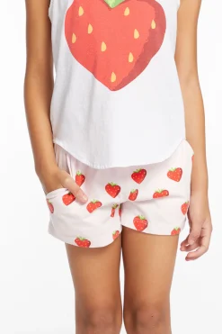 Shop Chaser Brand Heart Strawberry All Over Girls Shorts