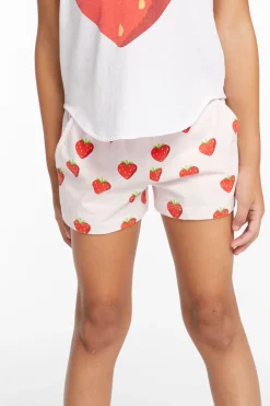 Shop Chaser Brand Heart Strawberry All Over Girls Shorts