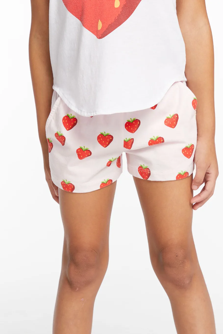 Shop Chaser Brand Heart Strawberry All Over Girls Shorts