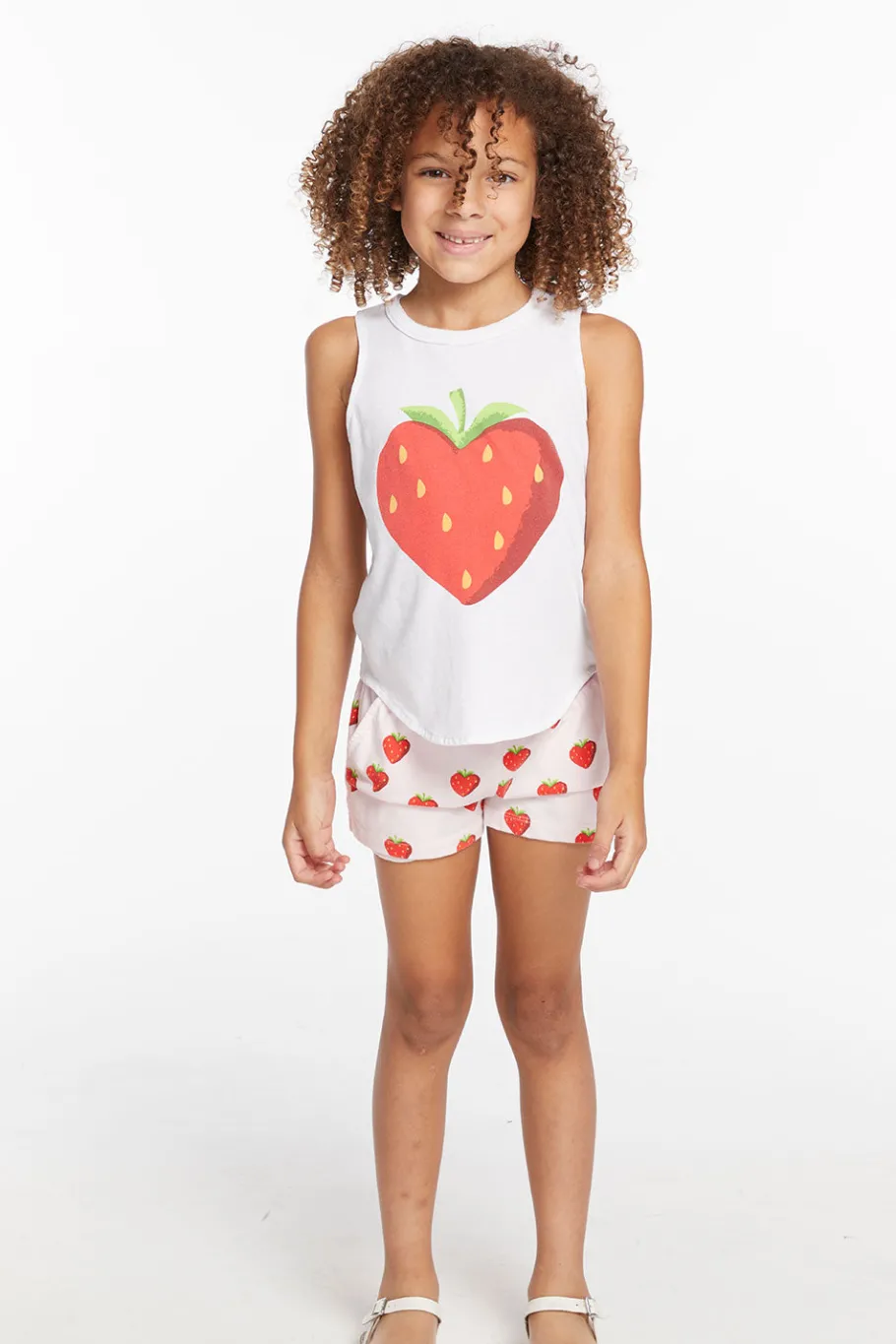 Shop Chaser Brand Heart Strawberry All Over Girls Shorts
