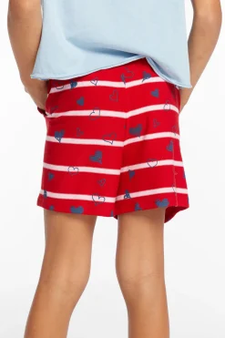 Discount Chaser Brand Heart Stripe Girls Shorts