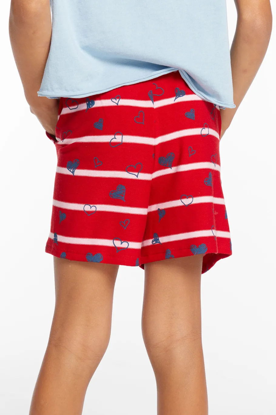 Discount Chaser Brand Heart Stripe Girls Shorts