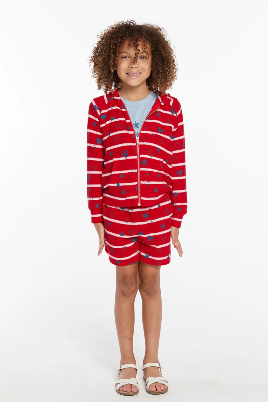 Discount Chaser Brand Heart Stripe Girls Shorts