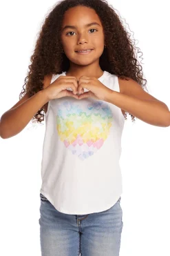 Outlet Chaser Brand Hearts Shirt Girls Vintage Jersey Shirttail Muscle