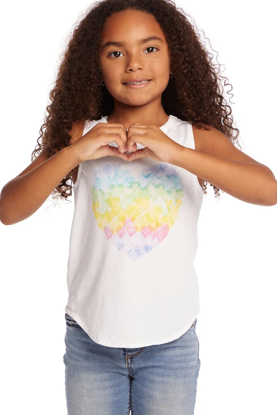 Outlet Chaser Brand Hearts Shirt Girls Vintage Jersey Shirttail Muscle