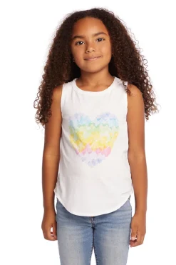 Outlet Chaser Brand Hearts Shirt Girls Vintage Jersey Shirttail Muscle