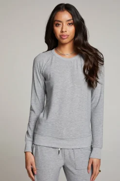 Flash Sale Chaser Brand Heather Grey Long Sleeve Raglan Pullover