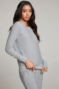 Flash Sale Chaser Brand Heather Grey Long Sleeve Raglan Pullover