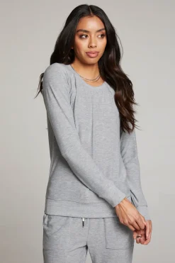 Flash Sale Chaser Brand Heather Grey Long Sleeve Raglan Pullover