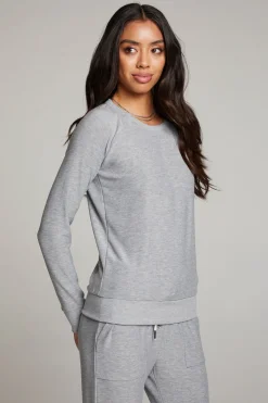 Flash Sale Chaser Brand Heather Grey Long Sleeve Raglan Pullover