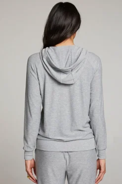 Clearance Chaser Brand Heather Grey Long Sleeve Raglan Zip Up Hoodie