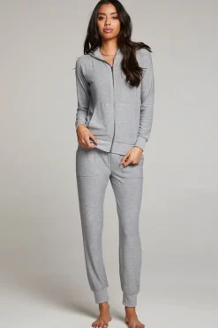 Clearance Chaser Brand Heather Grey Long Sleeve Raglan Zip Up Hoodie