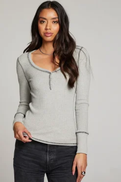 Shop Chaser Brand Heather Grey Long Sleeve Henley