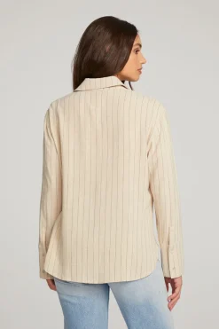 Store Chaser Brand Helena White Pinstripe Button Down