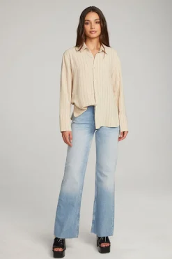 Store Chaser Brand Helena White Pinstripe Button Down