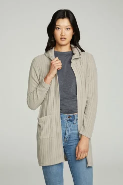 Sale Chaser Brand Hooded Open Duster Cardigan With Pockets