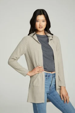 Sale Chaser Brand Hooded Open Duster Cardigan With Pockets