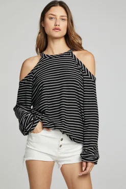 Fashion Chaser Brand Houston Pullover - Black And White Stripe
