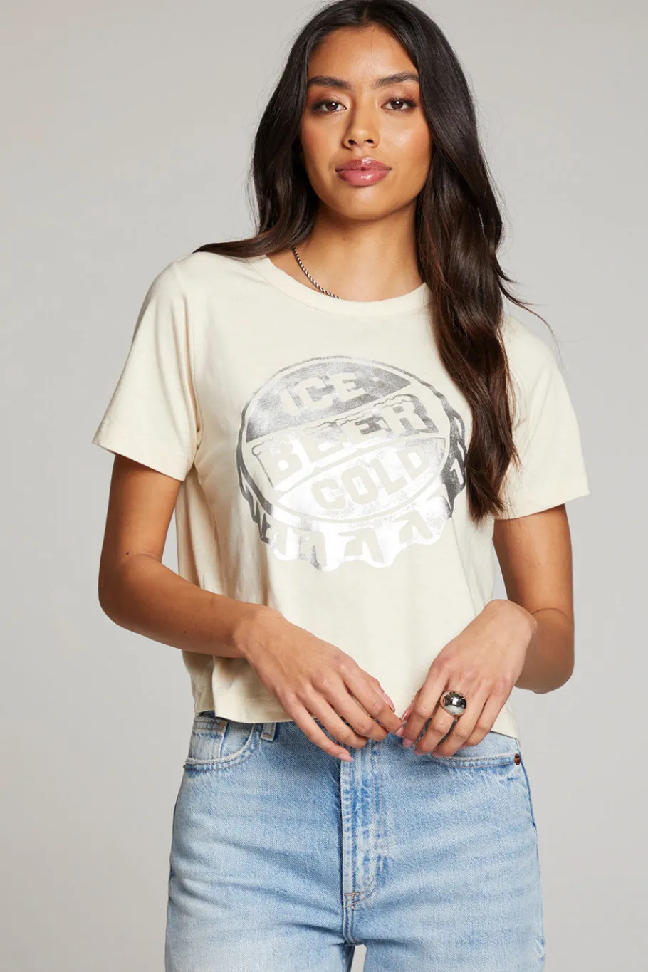 New Chaser Brand Ice Cold Beer Embroidery Tee