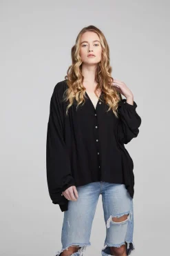Shop Chaser Brand Idol Shadow Black Blouse