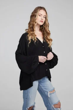 Shop Chaser Brand Idol Shadow Black Blouse
