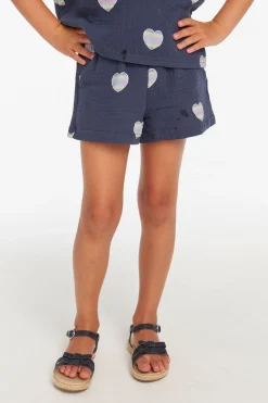 Fashion Chaser Brand Jade Blue Heart Girls Short