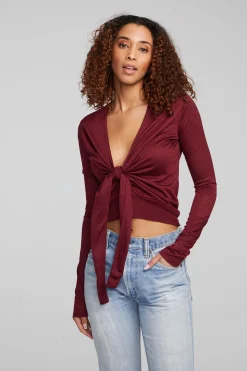 New Chaser Brand Jeni Wine Red Long Sleeve