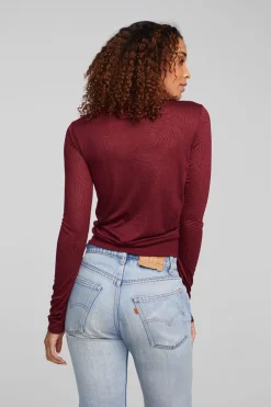 New Chaser Brand Jeni Wine Red Long Sleeve