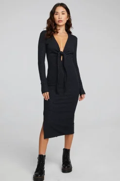 Best Chaser Brand Jenn Shadow Black Midi Dress