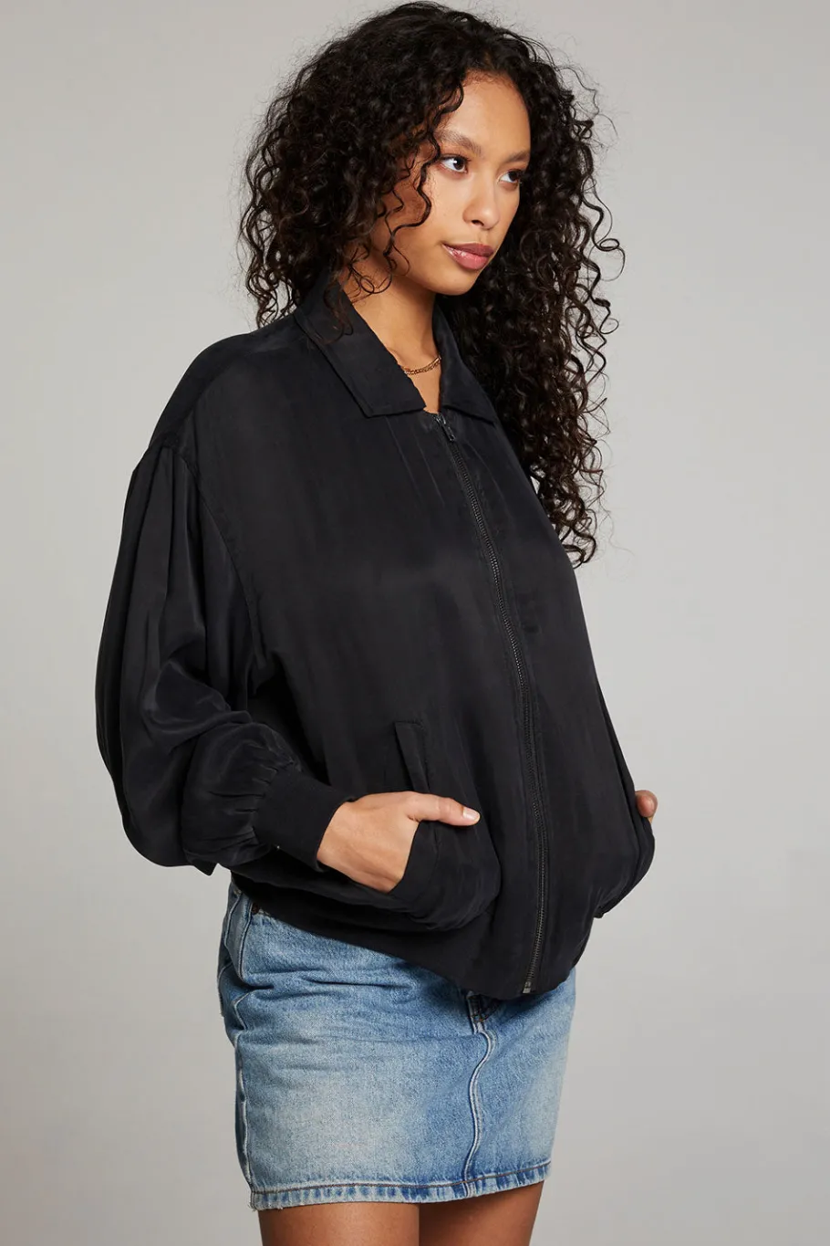 Fashion Chaser Brand Johnny Licorice Zip Up Jacket