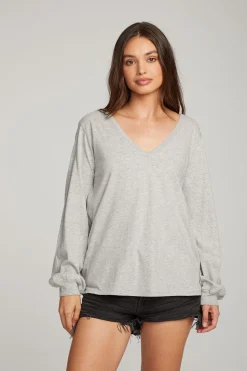 Best Chaser Brand Kara Heather Grey Long Sleeve