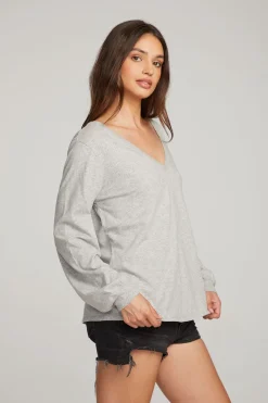 Best Chaser Brand Kara Heather Grey Long Sleeve