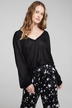 Cheap Chaser Brand Kara Shadow Black Long Sleeve