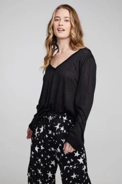 Cheap Chaser Brand Kara Shadow Black Long Sleeve