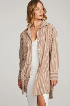 Online Chaser Brand Kerstin Whiskey Stripe Button Down